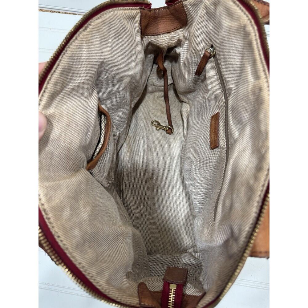 Authentic Dooney & Bourke Women's Red Gold Luxury Shoulder Bag - Picture 3 of 13